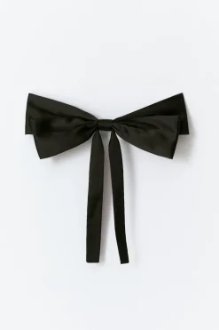 Satin bow hair clip