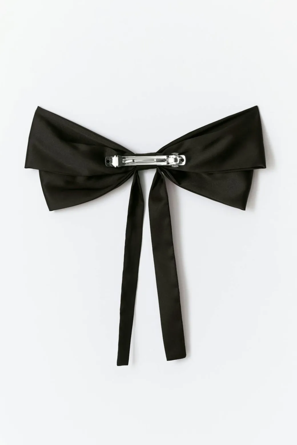 Satin bow hair clip