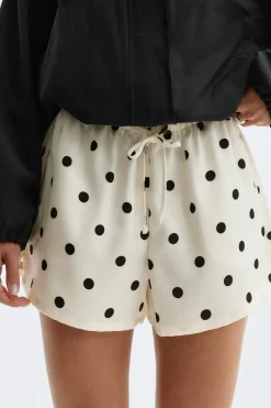 Satin drawstring shorts