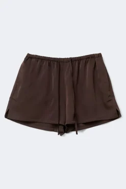 Satin drawstring shorts