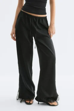 Satin lace trousers