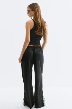 Satin lace trousers
