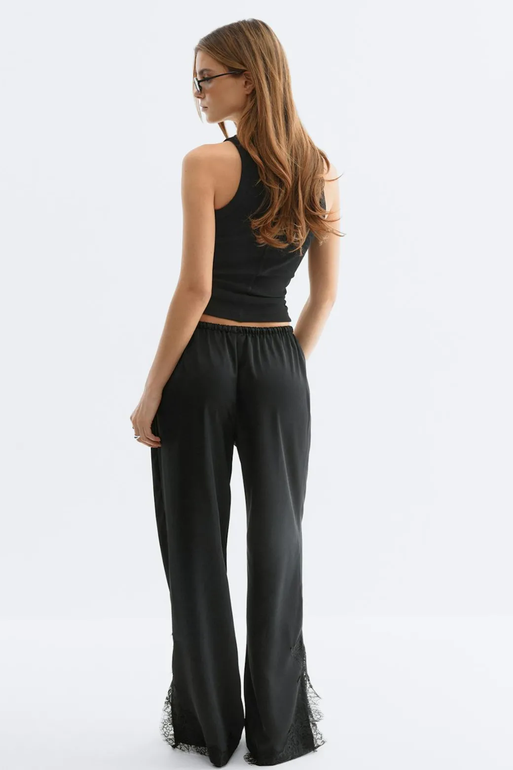 Satin lace trousers