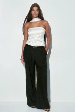 Satin scarf top