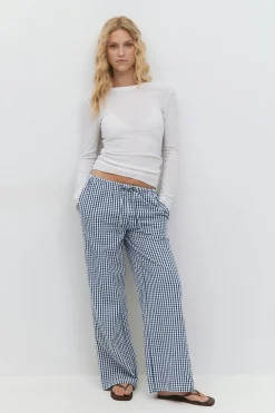 Seersucker gingham trousers