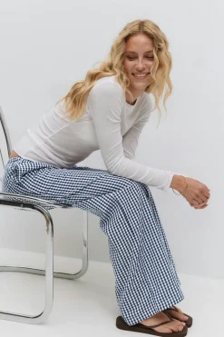 Seersucker gingham trousers