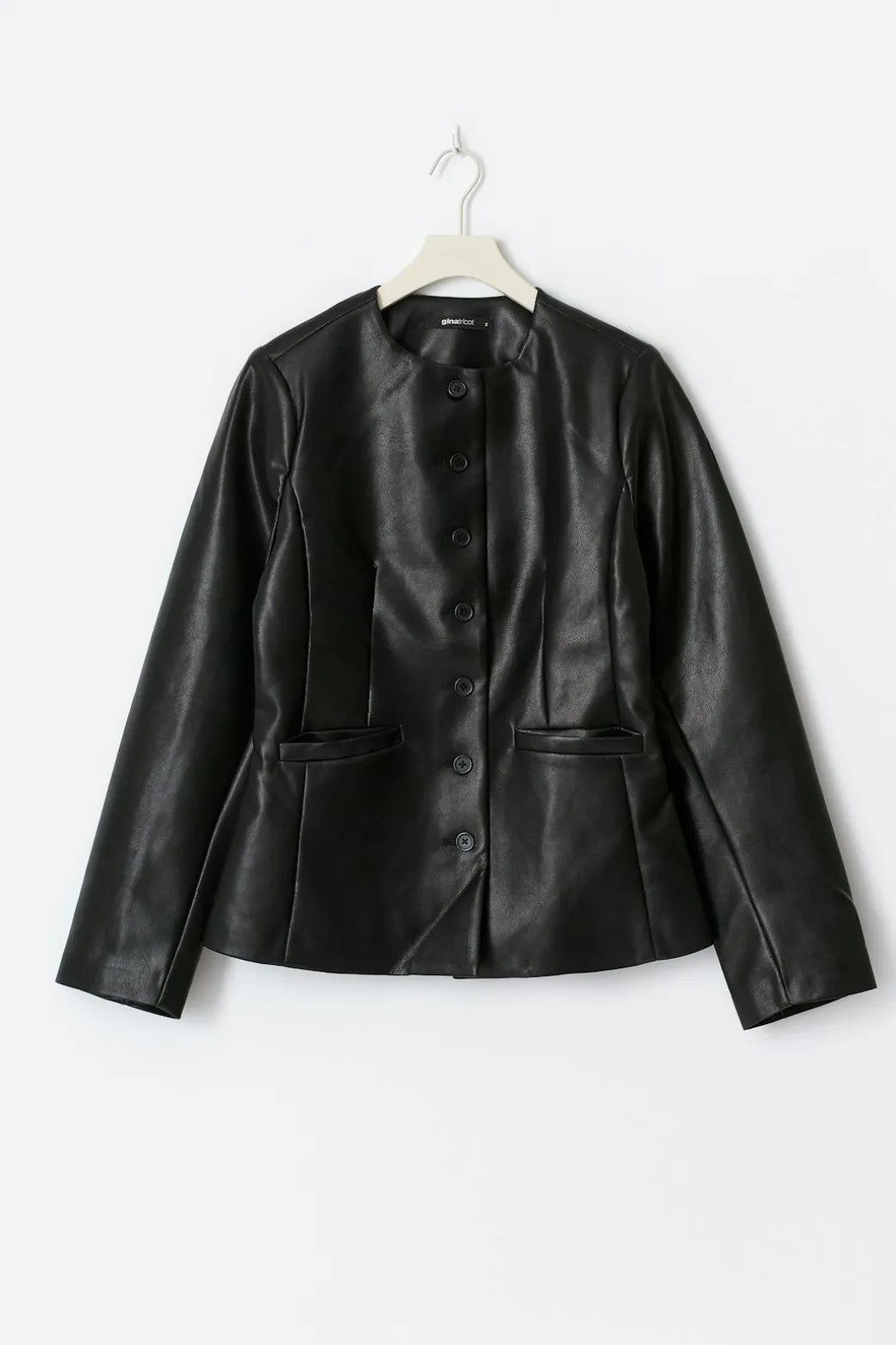 Shaped pu blazer