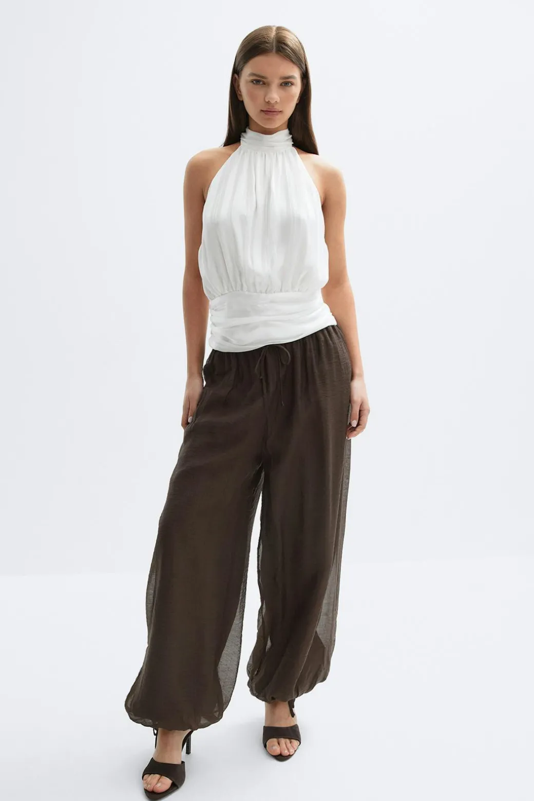 Sheer balloon trousers