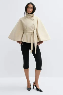 Short cape trench jacket