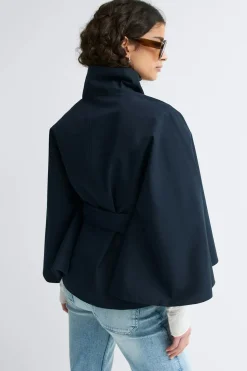 Short cape trench jacket