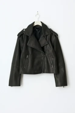 Short pu biker jacket