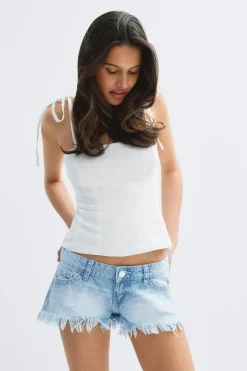 14+ slay low denim shorts