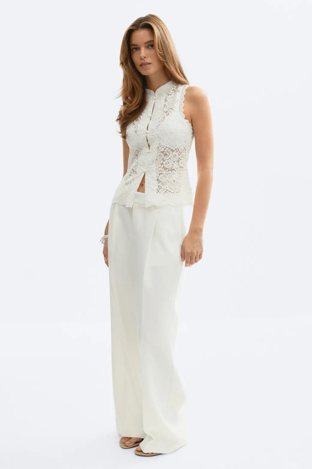 Sleeveless lace top
