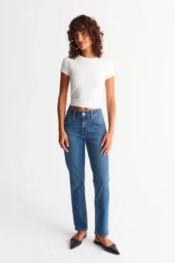 Slim straight jeans