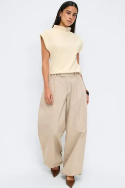 Soft funnel neck top