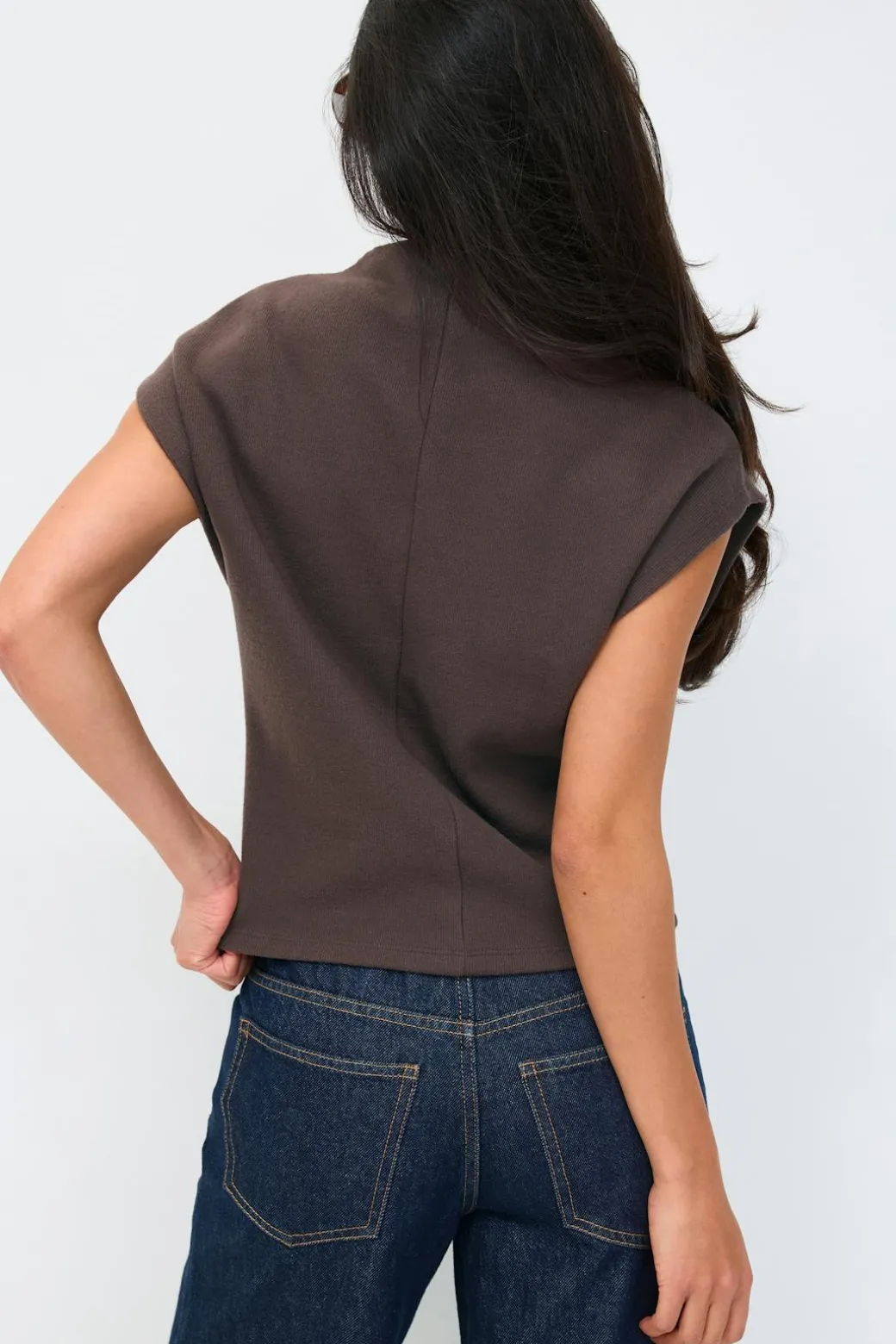 Soft funnel neck top