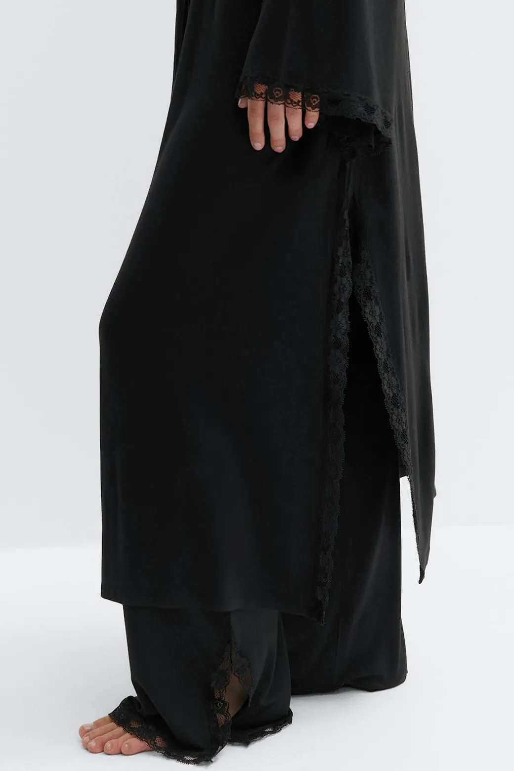 Soft lace loungewear robe