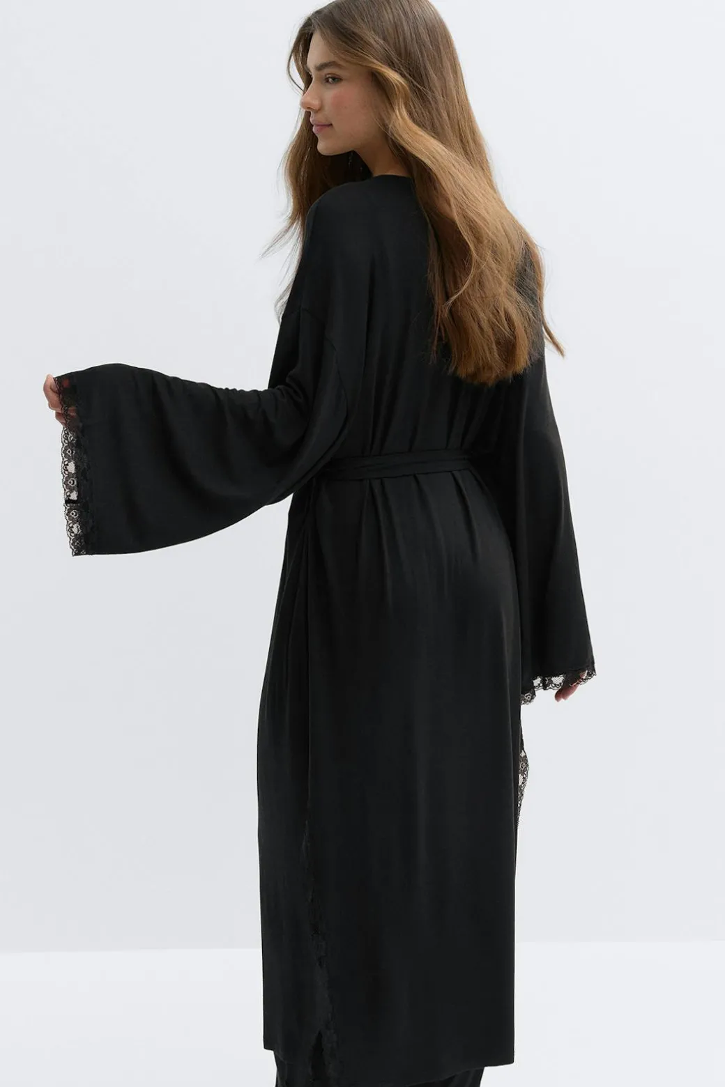 Soft lace loungewear robe