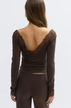 Soft lace loungewear top