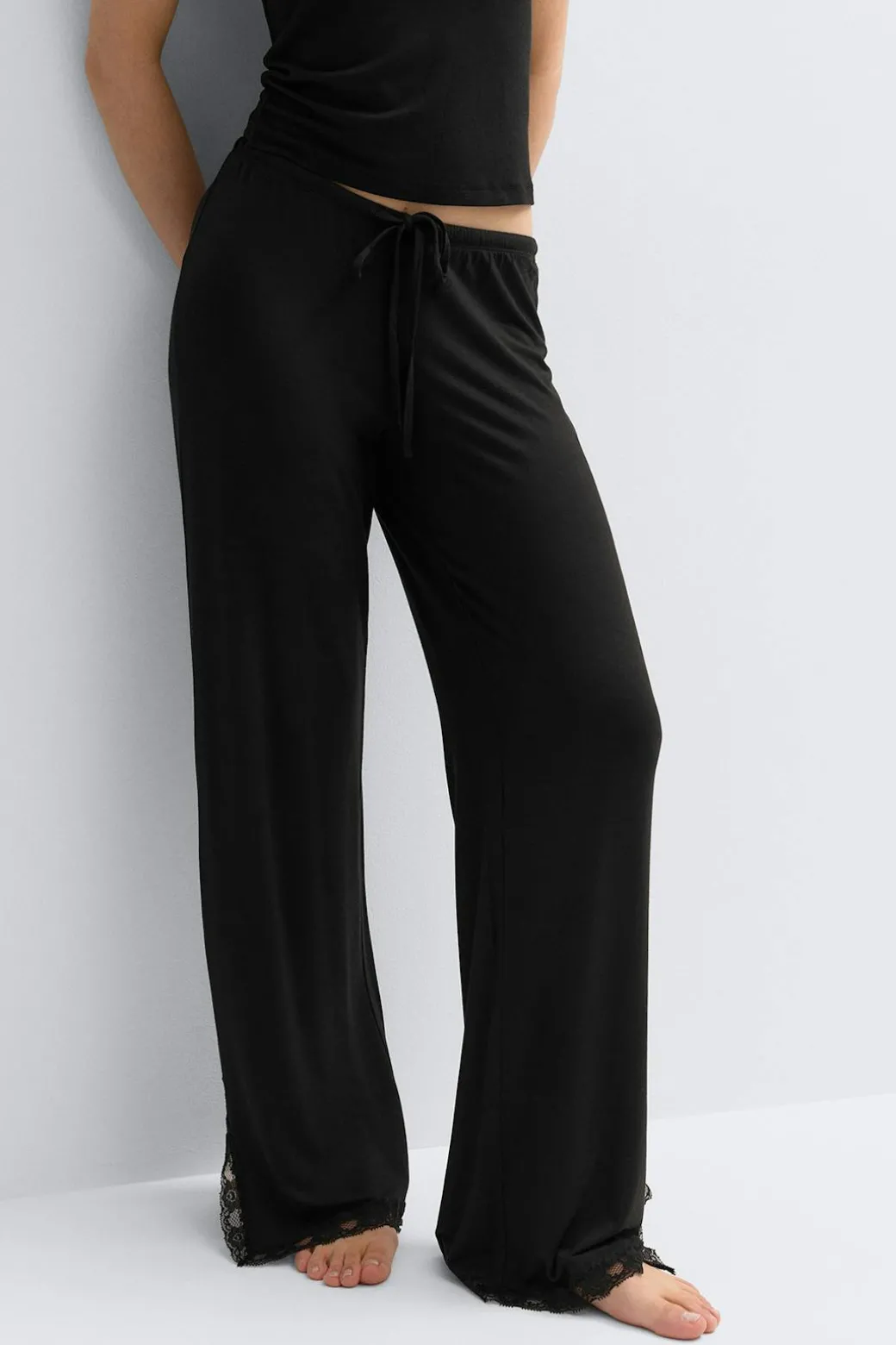 Soft lace loungewear trousers