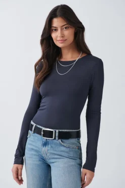Soft touch crew neck top