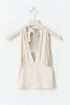 Soft touch halterneck top