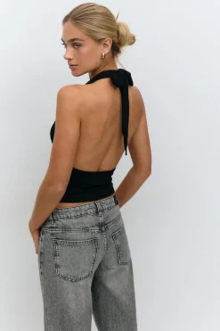 Soft touch halterneck top