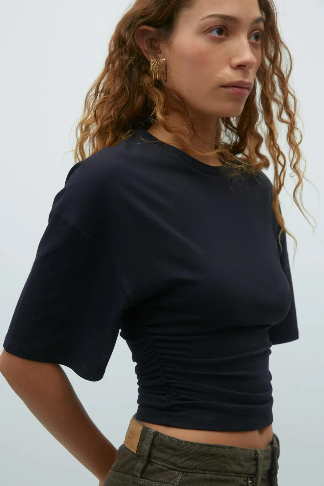 Soft touch ruched tee