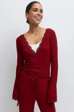 Soft wrap loungewear cardigan