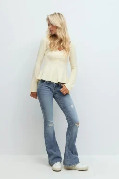 Sparkle low flare jeans