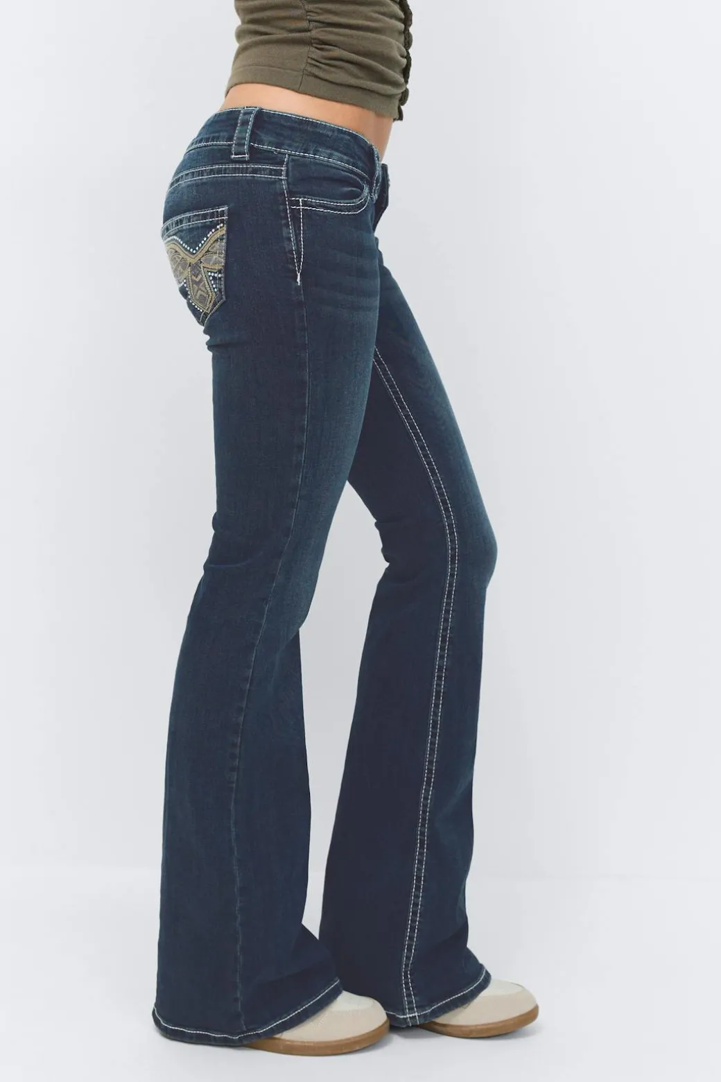 14+ sparkle low flare jeans