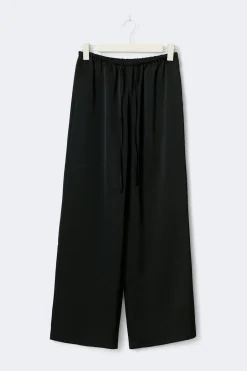 Tall drawstring satin trousers