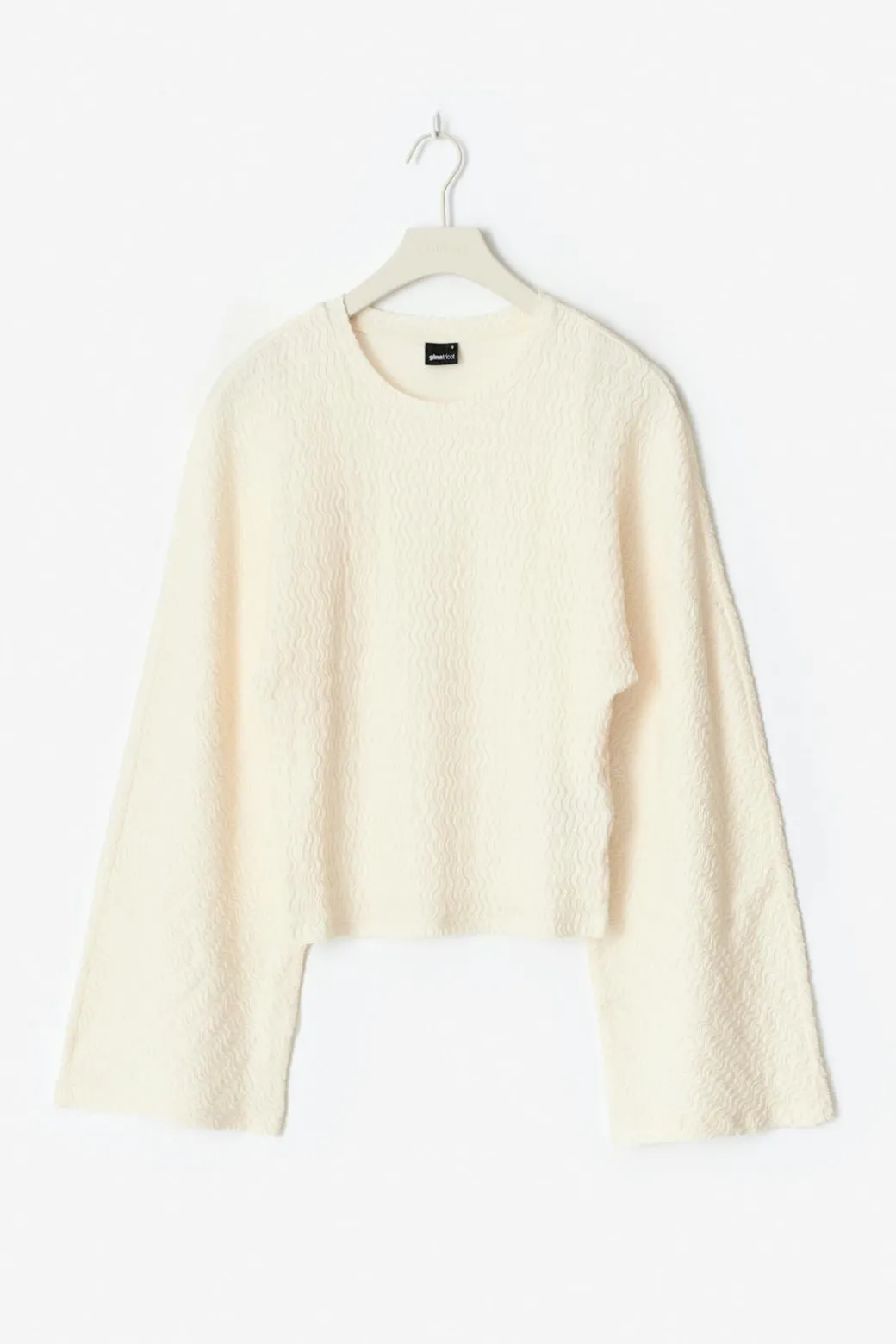 Textured wide sleeve top
