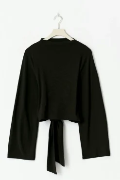 Tie back wide sleeve top