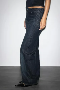 Tied up loose jeans