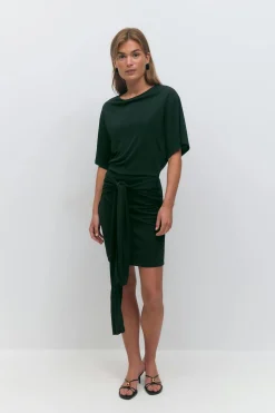 Tie shortsleeve dress