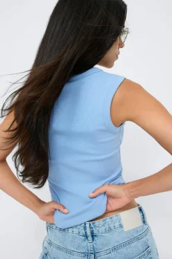 Tight v-neck rib tank