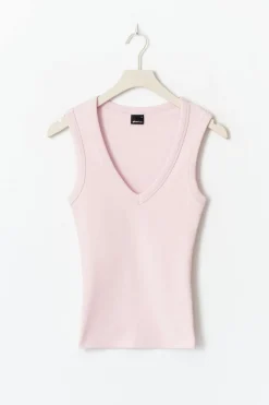 Tight v-neck rib tank