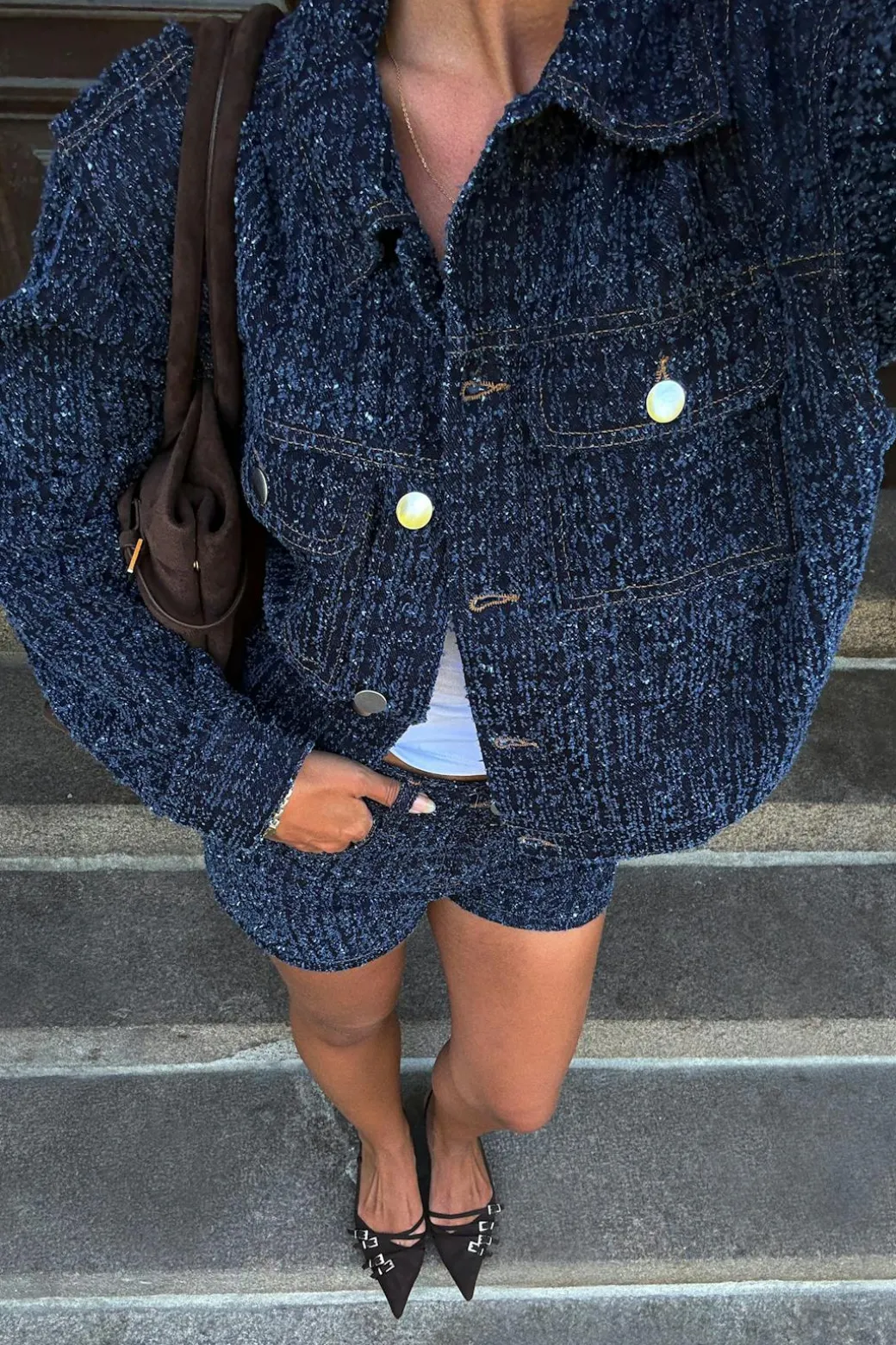 Tweed denim jacket