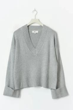 V-neck knitted sweater
