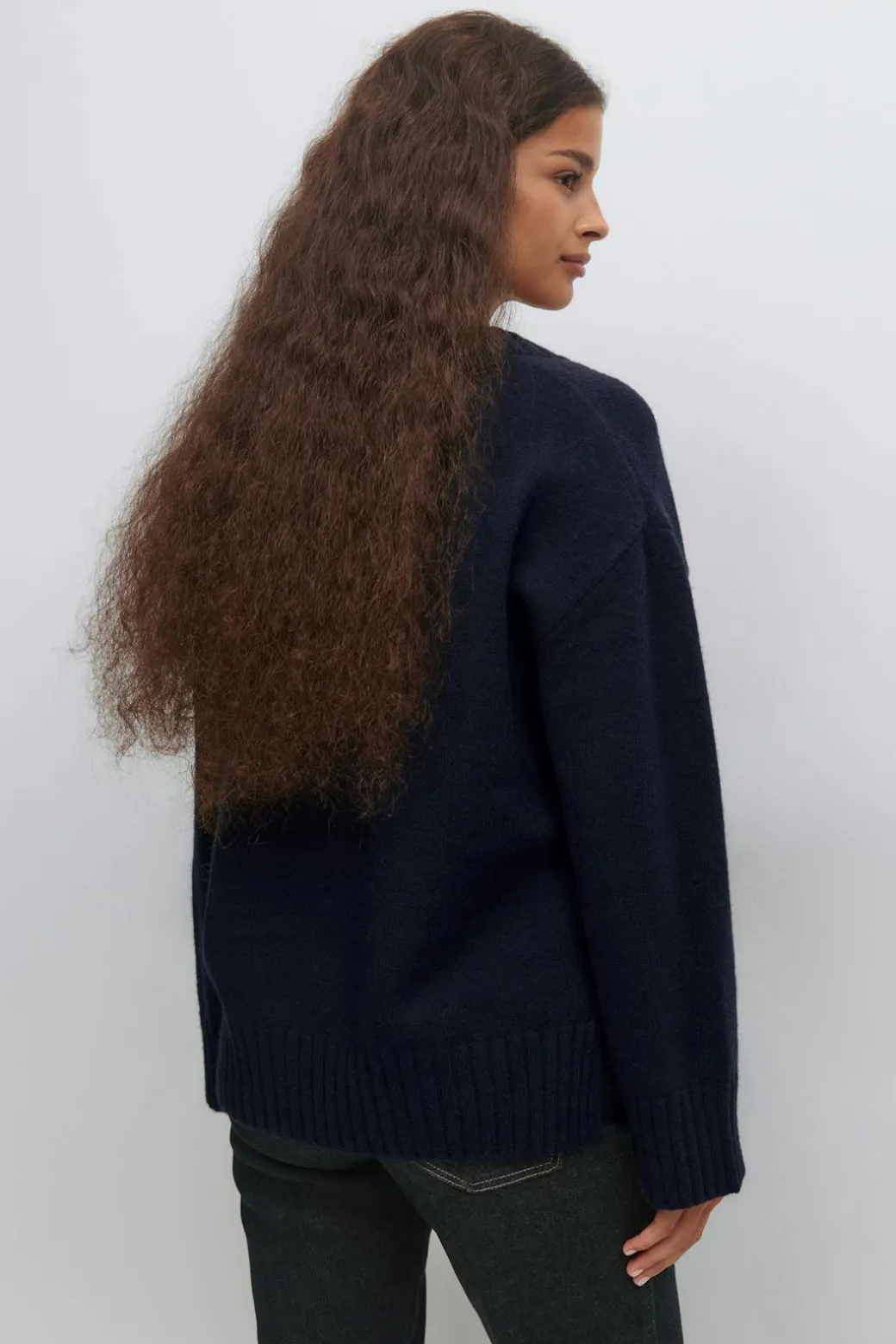 V-neck knitted sweater
