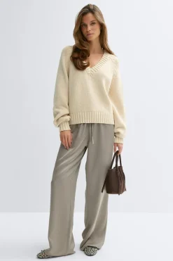 V-neck knitted sweater