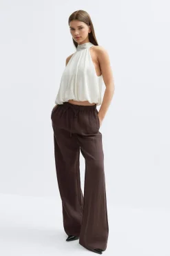 Wide drawstring trousers