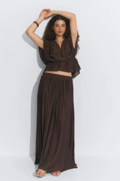 Wide maxi skirt