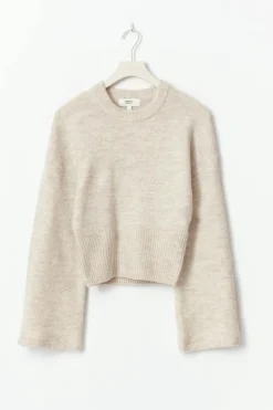 Wide sleeve knitted sweater