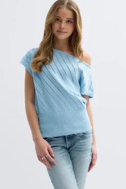 Y boatneck knitted top