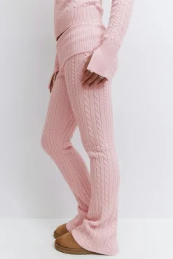 Y cable knitted pants