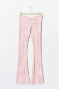 Y cable knitted pants