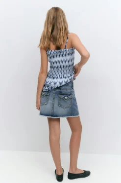 Y denim skirt