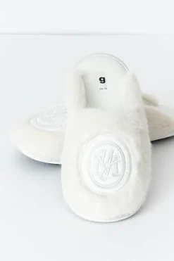 Y faux fur slippers
